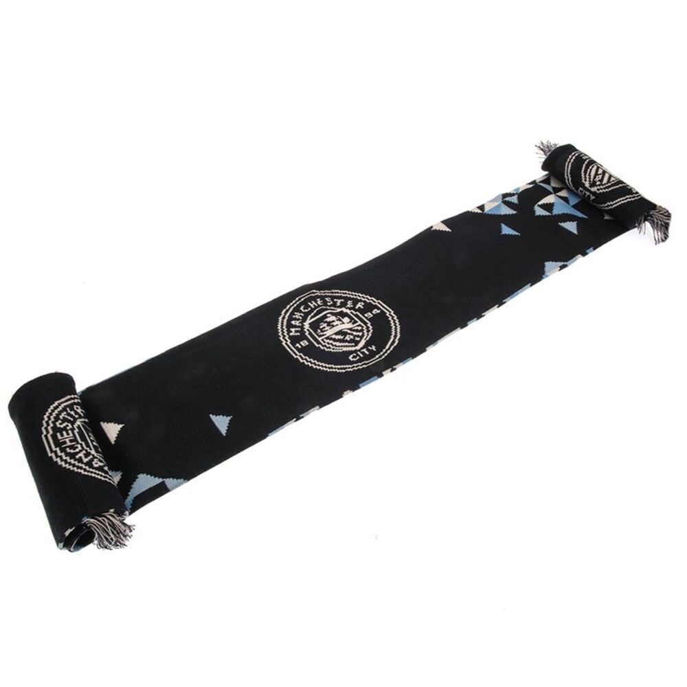Manchester City FC Crest Scarf / Sky Blue/White/Navy Blue